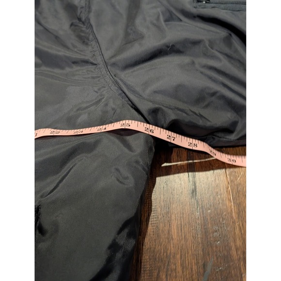 National Patrol Jacket Mens Large Black Bomber Fur Collar Quilted Flag Patch - Picture 11 of 12